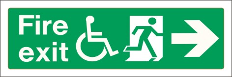 Disabled Fire exit 450 x150mm