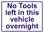 No Tools left in this vehicle self adhesive sticker