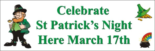 St Patricks night banner 1800mm x 600mm